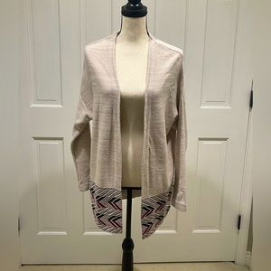 Old Navy open sweater with tribal pattern. Size Medium.